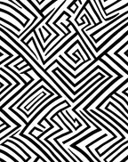 Bold Linear Labyrinth Black White Rug