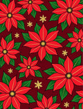 Crimson Red Poinsettia Snowflake Scatter Rug