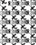 Primitive Black And White Glyph Art Rug