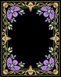 Art Nouveau Black Floral Border Rug