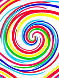 Vibrant Rainbow Swirl Spiral Rug