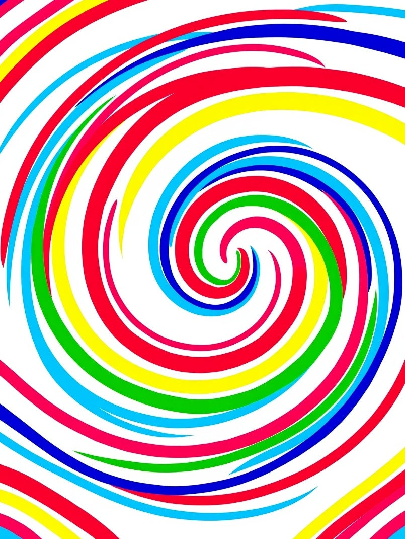 Vibrant Rainbow Swirl Spiral Rug