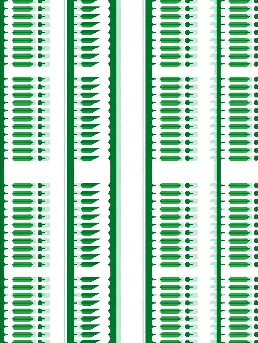 Emerald Green Vertical Stripe Geometric Rug