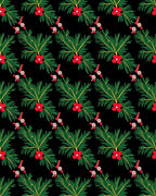 Evergreen Red Berry Garland Stripe Rug