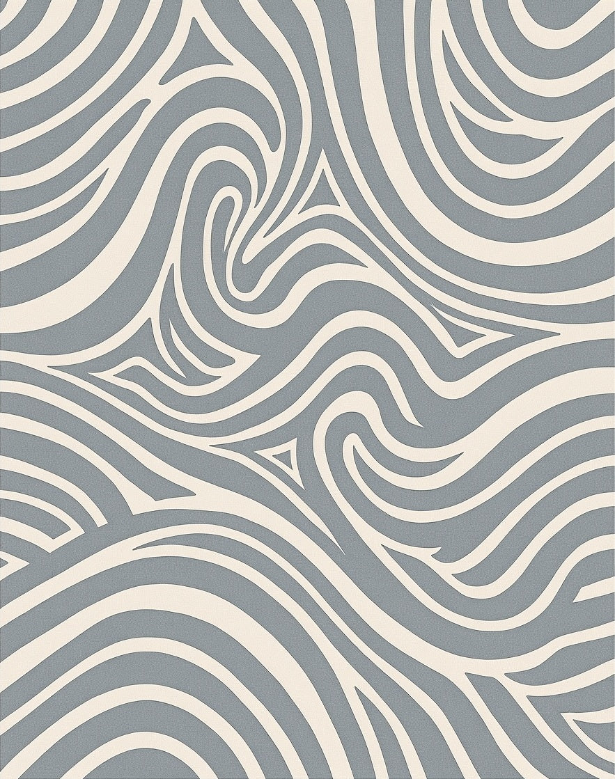 Calming Gray Swirl Abstract Rug