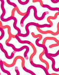 Vibrant Pink And Coral Organic Swirls Rug