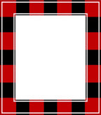 Red Black Plaid Checkered Border Rug