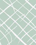 Soft Sage Green Wide Stripe Grid Rug