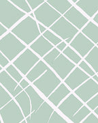Soft Sage Green Wide Stripe Grid Rug