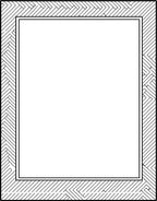 Geometric Black White Herringbone Border Rug