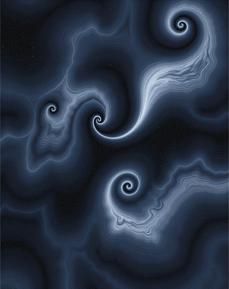 Deep Indigo Cosmic Swirl Rug