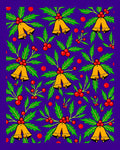 Golden Cherub Bells Holly Berries Rug