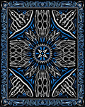 Bold Blue Abstract Sunburst Mandala Rug