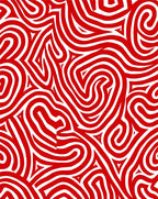 Bold Red Abstract Swirl Rug