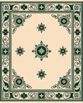 Deep Emerald Green Floral Medallion Rug