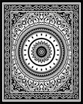 Black White Intricate Floral Mandala Rug