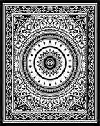 Black White Intricate Floral Mandala Rug
