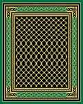Black and Gold Geometric Trellis Rug