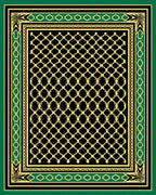 Black and Gold Geometric Trellis Rug