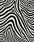Bold Black Cream Zebra Waves Rug