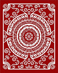 Crimson Medallion Swirl Rug