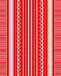 Red White Vertical Stripe Medallion Rug