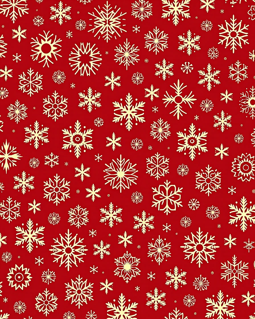 Crimson Snowflakes Repeating Pattern Rug