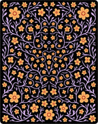 Orange Coral Bloom Vine Rug