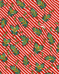 Bold Green Leaf Red Stripe Rug