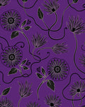 Purple Floral Vine Outline Rug