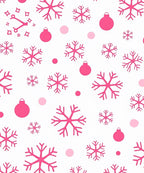 Hot Pink Snowflake Bauble Scatter Rug