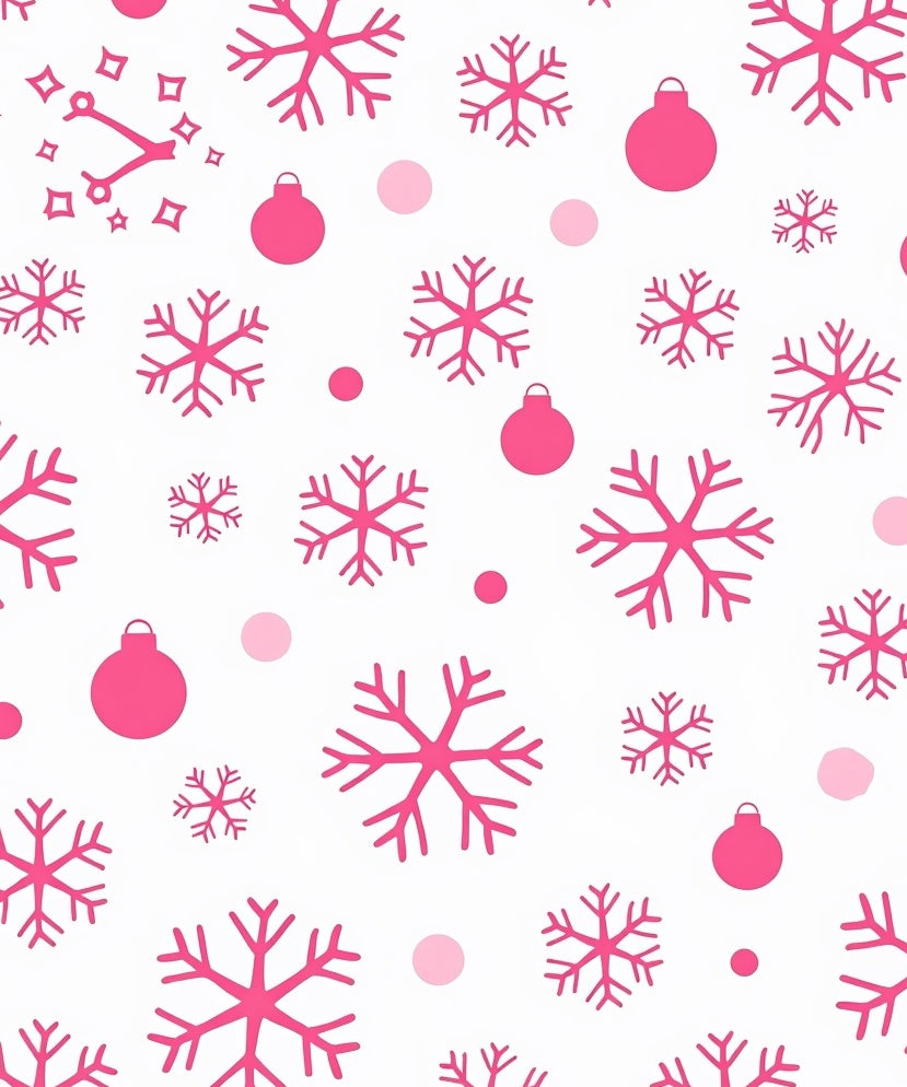 Hot Pink Snowflake Bauble Scatter Rug