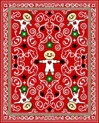 Christmas Gingerbread Man Garland Rug