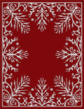 Crimson Floral Scroll Vine Rug