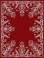 Crimson Floral Scroll Vine Rug