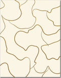 Cream and Gold Abstract Swirl Rug