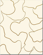 Cream and Gold Abstract Swirl Rug