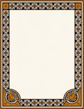 Orange Floral Chain Border Rug