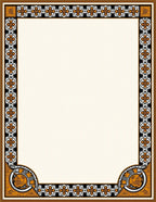 Orange Floral Chain Border Rug