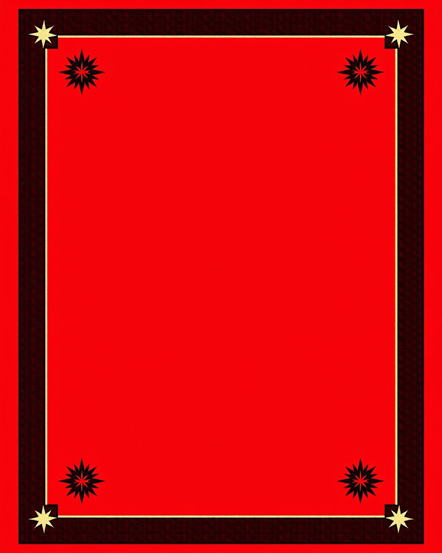 Bold Red Starburst Border Rug