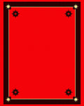 Bold Red Starburst Border Rug