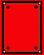 Bold Red Starburst Border Rug