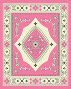 PinkCream Floral Medallion Art Deco Rug
