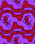Crimson Purple Abstract Geometric Wave Rug
