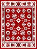 Red Snowflake Festive Winter Rug