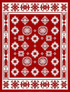 Red Snowflake Festive Winter Rug