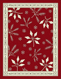 Crimson Winter Holly Snowflake Medallion Rug