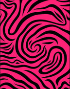 Hot Pink Black Swirl Stripe Rug