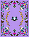 Floral Raccoon Medallion Lavender Rug