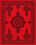 Bold Red Black Ornamental Medallion Rug